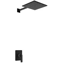 Душова система Kohlman Experience 25 black + BOX прихованого монтажу QW220EBQ25, Чорний матовий