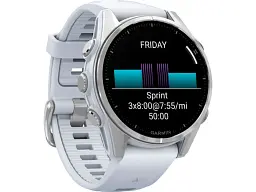 Спортивний годинник Garmin Fenix 8 43mm AMOLED Silver with Whitestone Silicone Band (010-02903-00) - мініатюра 4