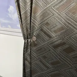 Жакардові штори "геометрія" кавового кольору на тасьмі 2шт. 150х270 ALBO pbe0052386 - мініатюра 6