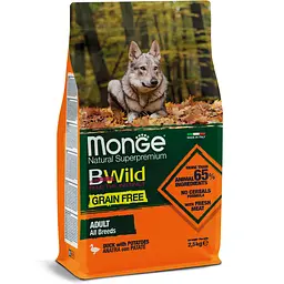 Сухий корм Monge BWild Adult Беззерновий для дорослих собак усіх порід з м'ясом качки 15 кг - мініатюра 2