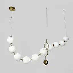 Світлодіодний світильник PEARLIES на 10 білих кульок довжиною 195 см | Line F | Арт. MBJ9-1950 (D150-10) - мініатюра 7