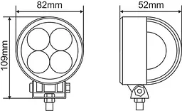 LED фара Brevia EPISTAR Sport Далеке світло 10-30V, 12W (4x3W) 880Lm Лінзована Алюмінієвий корпус IP68 (10601RFX1) - мініатюра 2