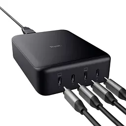 Зарядний пристрій Trust Maxo 240Вт,GaN, 4xUSB-C,PD, чорний (25413_TRUST) - мініатюра 5