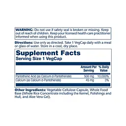 Пантотенова кислота Pantothenic Acid 500mg - 100 veg caps - мініатюра 2