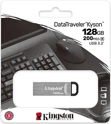 USB Flash накопичувач Kingston 128GB DataTraveler Kyson USB 3.2 silver/black (DTKN/128GB) - мініатюра 3