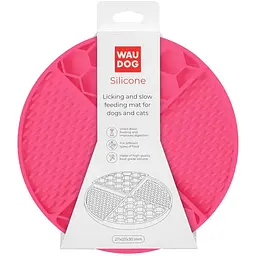 Килимок для злизування і повільного харчування Waudog Silicone 211х211х30 мм рожевий