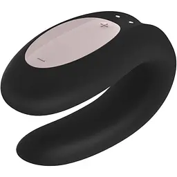 Смарт-вібратор для пар Satisfyer Double Joy із широким кліторальним стимулятором Чорний - мініатюра 5
