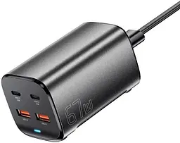 Зарядний пристрій Essager 67w Gan Desktop Charger 4 порти ES-CD35 чорний - мініатюра 2
