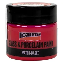 Фарба акрилова Glass&porcelaine, на водній основі, Червона, 30 мл, Pentart (5997412783667)