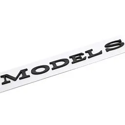 Емблема напис Model S для Tesla Чорна матова 195х18мм пластик (на скотчі)
