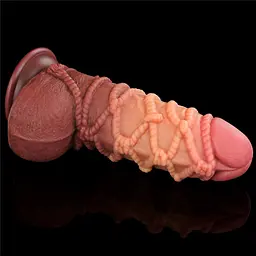 Фалоімітатор Dual-Layered Silicone Nature Cock 9.5'' 24.5 см коричневий - мініатюра 6