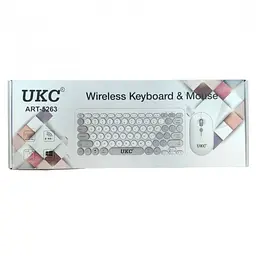 Бездротова клавіатура mini та миша keyboard 5263 + приймач Біла - мініатюра 9