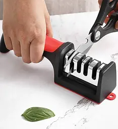 Точилка Sharpener YD-168, ручна, для ножів та ножиць, чорна, ABS-пластик, 19×5×6 см - мініатюра 2