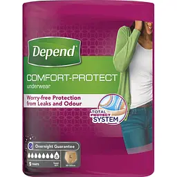 Впитывающее нижнее белье Depend для женщин, L, 9 шт.