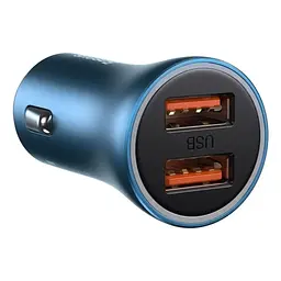 Автомобільний зарядний пристрій Baseus Golden Contactor Pro Dual Quick Charger 2USB 40W CCJD-A03 Blue - мініатюра 2