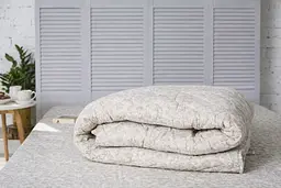 Ковдра Ecotton двоспальна 172х205 см вовняна стьогана бязь бежевий Орнамент 40-0963 Sand (21079)