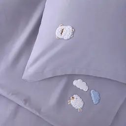 Дитяча постільна білизна MIRSON LITTLE KIDS Poplin Edition Bobby the Sheep Light Gray 110х160см (2200013086437) - мініатюра 2