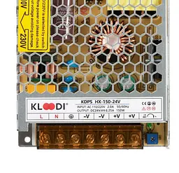 Блок живлення 150W, 24V. IP20 KLOODI KDPS-HX 150 24V - мініатюра 2