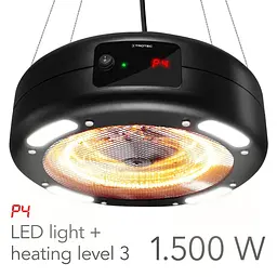 Обігрівач інфрачервоний підвісний Trotec IR 1550 SC 1500W + LED Black (1410003812) - мініатюра 5