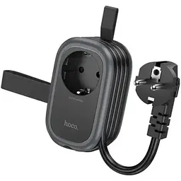 Мережевий фільтр Hoco NS7 Sharp 1 position(PD20W/1C2A) desktop socket(EU) Чорний