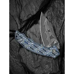 Ніж складаний туристичний Civivi Pentad (8.8 см) Damascus / Micarta синій/білий - мініатюра 10