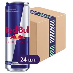 Упаковка енергетичного напою Red Bull безалкогольний середньогазований 8.52 л (0.355 л х 24 банки)