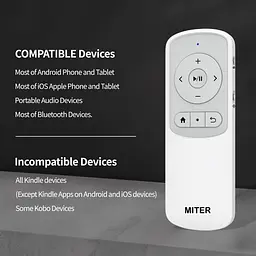 Пульт дистанційного керування MITER Bluetooth Page Turner для електронних книг iPad, планшетів iPhone Boox - мініатюра 4