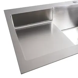 Кухонна мийка Platinum Handmade 78x50С L з нержавіючої сталі 3.0 мм квадратний сифон 78x50x22 см сатин - мініатюра 5