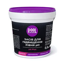 Засіб для підвищення pH у басейні POOLMAN PH PLUS 0.9 кг для підтримки правильного pH води
