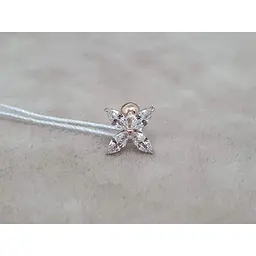 Золота сережка для пірсингу хеліксу Ірій з фіанітами. З40070.1 - мініатюра 3