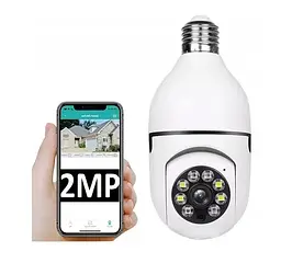 Камера відеоспостереження поворотна 360 бездротова WIFI IP в цоколь E27 CAMERA 8811Y UKC 8069 - мініатюра 4