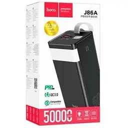 Зовнішній акумулятор Hoco PowerBank J86A 50000 mAh PD20W+QC3.0 22.5W Black 6931474759238 - мініатюра 5