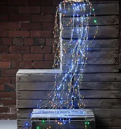 Новорічна конусна гірлянда 3 м 10 ниток 300 LED-лампочок Кольорова - мініатюра 3
