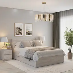 Ліжко двоспальне MebelStar Адель з ящиками 140x200 см Аляска сірий (MBS-1001)