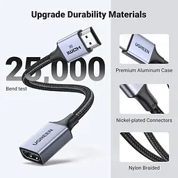 Кабель UGREEN HD165 подовжувач HDMI 2.1 4K 120HZ 8K 60HZ 17cm (15518) - мініатюра 8