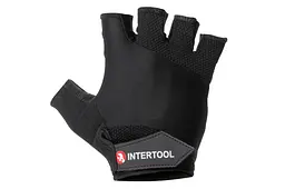 Рукавички захисні Intertool шкіряна гелеві вставки без пальців 10" - мініатюра 2