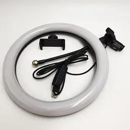 Кільцева LED лампа 26 см 12 W з тримачем для телефону селфі кільце блогера 3 режими свічення