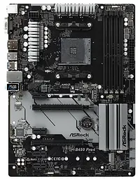 Материнська плата AsRock B450 Pro4 (B450 Pro4) (Socket AM4, AMD B450, ATX) Б/в