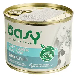 Вологий корм для цуценят малих порід Oasy One Protein Adult Puppy & Junior Small Mini ягня 200 г - мініатюра 2