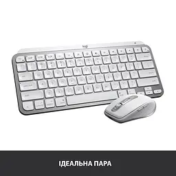 Клавіатура Logitech MX Keys Mini For Mac Wireless Illuminated Pale Grey (920-010526) - мініатюра 3