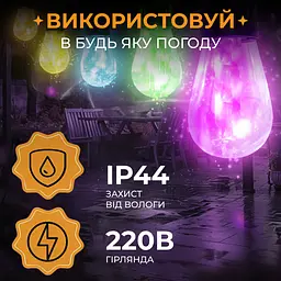 Ретро-гірлянда вулична 10 LED довжина 5 метрів, мультиколор GarlandoPro S14ML - мініатюра 22