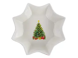 Салатник Lefard Christmas Delight, 23 см, білий з червоним (985-125) - мініатюра 2