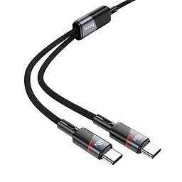 Дата кабель Hoco U139 Type-C to Type-C/Type-C 100W (1.2m) Black - мініатюра 2