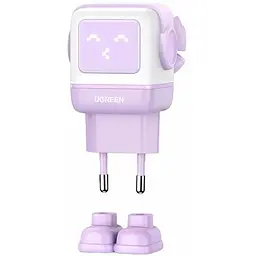 Зарядний пристрій 3xUSB 65W (2xUSB-C+USB-A) Gan Robot tech Fast Charger Фіолетовий CD361 Ugreen (35291) - мініатюра 3