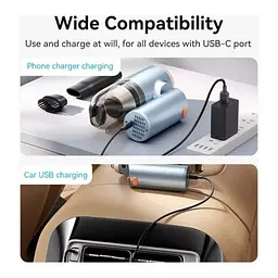 Пилосос ручний Vention Cordless Car Vacuum Cleaner Foldable Type Blue (KRAL0) - мініатюра 3