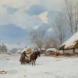 Інтер'єрна картина Зима, Васильківський Сергій, Україна, істория, інтер'єрний декор, 40×60 см (id6900) - мініатюра 3