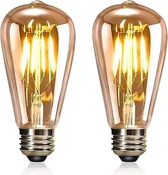 Світлодіодна лампа YOUDIAN Edison, вінтажна лампочка, світлодіодні лампи 4W E27 2700K ST64, світлодіодні лампи з ниток