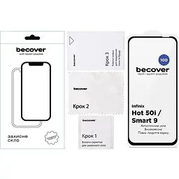 Захисне скло BeCover для Infinix Smart 9 (X6532) 10D Black (712711) - мініатюра 2