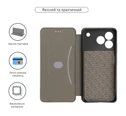 Чехол-книжка для ZTE Blade A76 4G, G-Case, золотой, кожаный чехол-книжка из экокожи (PU) и TPU, с магнитом, с подставкой и вместительным кардхолдером, противоударный, защита всего корпуса, ArmorStandart (ARM89032) - мініатюра 3