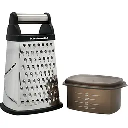 Тертка чотирьохстороння KitchenAid Universal з контейнером чорна (KQG300OSOBE) - мініатюра 5